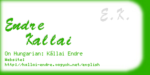 endre kallai business card