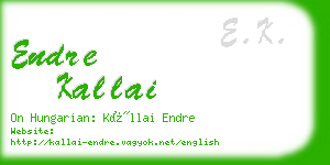 endre kallai business card